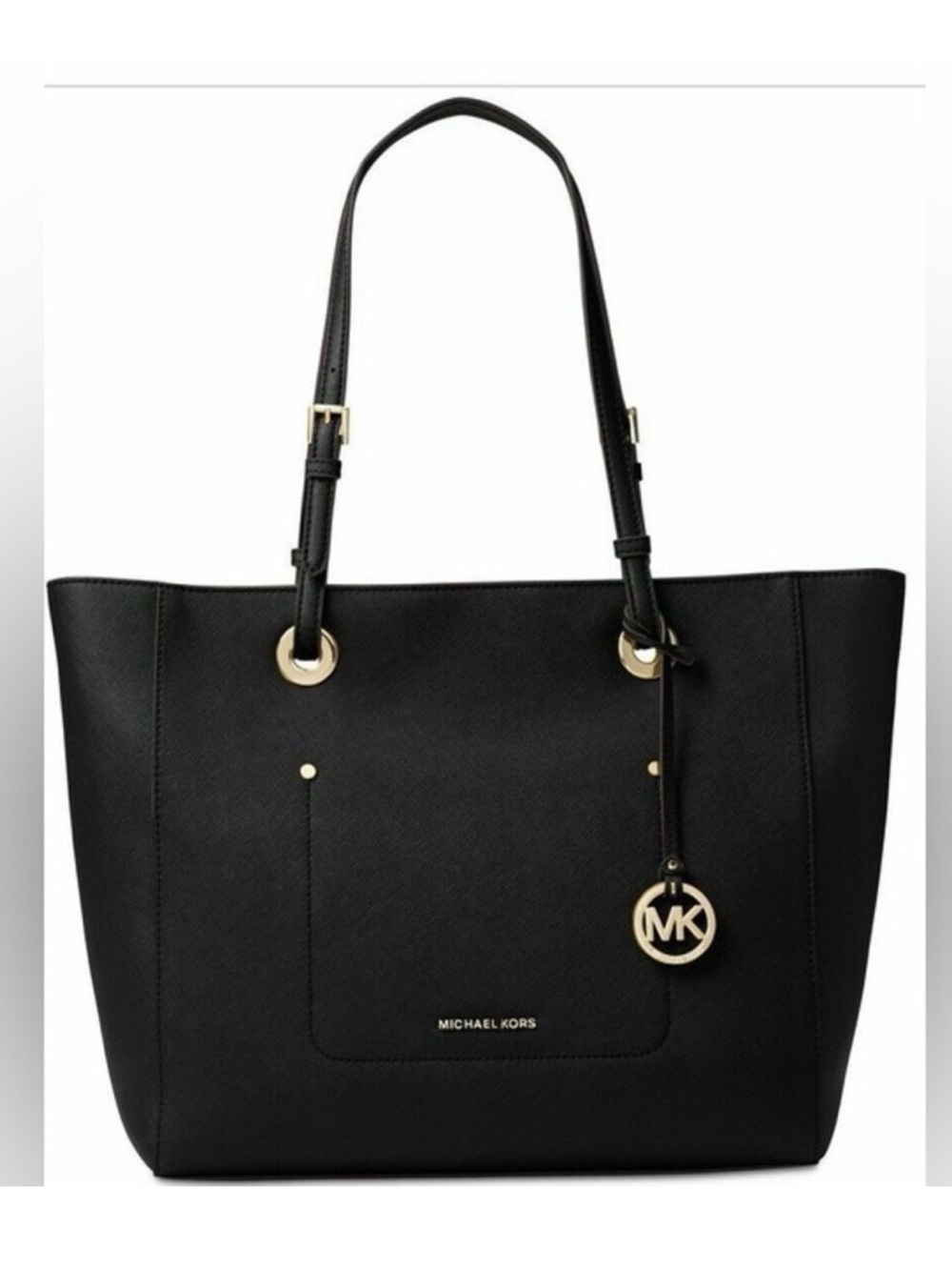 Michael Kors Black Walsh Tote with Gold Accent Excellent Condition!